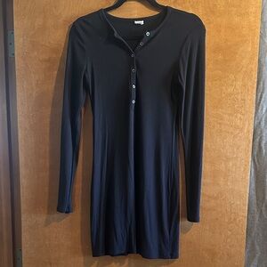 Wilfred Black Button-Up Long Sleeve Dress